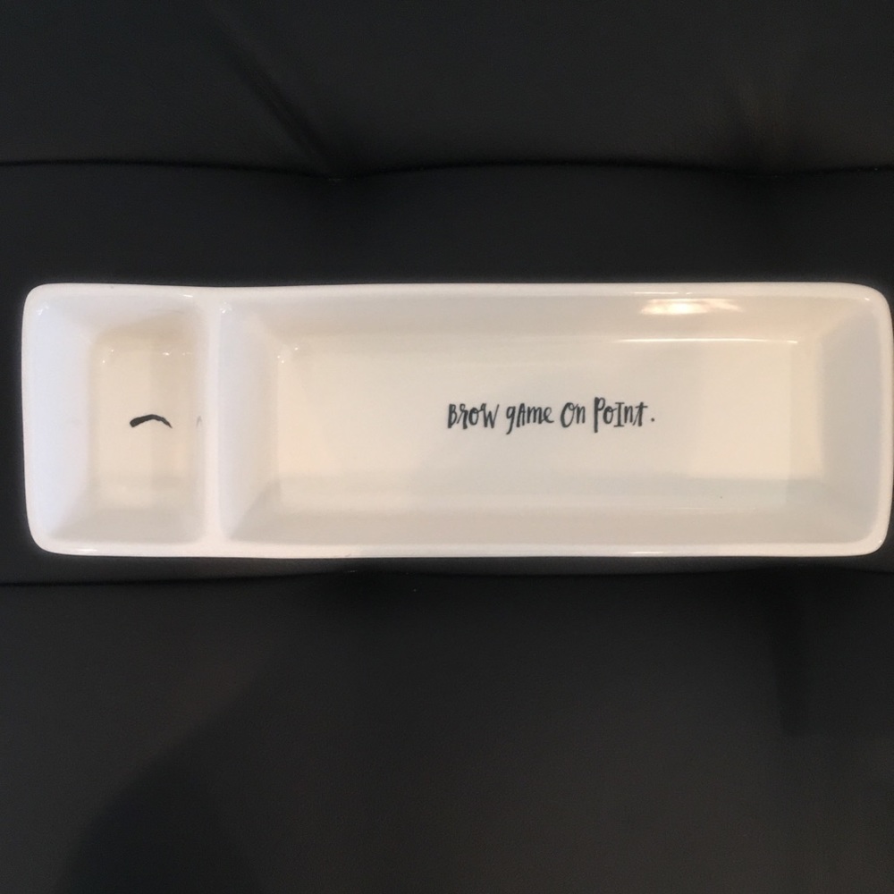 Rae Dunn BROW GAME ON POINT tray with 2 Section